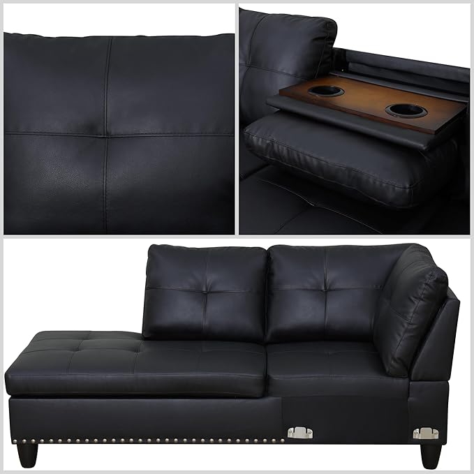 L Shaped Sectional Couches for Living Room, Modular 4 Seat Sofa - Image 5