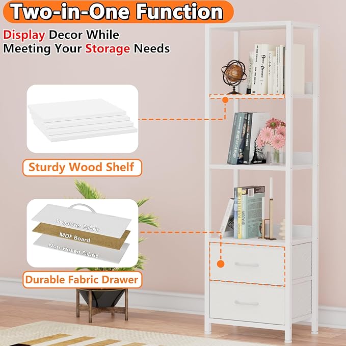 Furnulem 4-Tier Corner Shelf, Bookshelf - Image 4