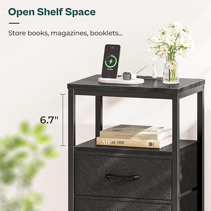 Huuger 5 Drawers Dresser with Charging Station, Dresser - Image 9
