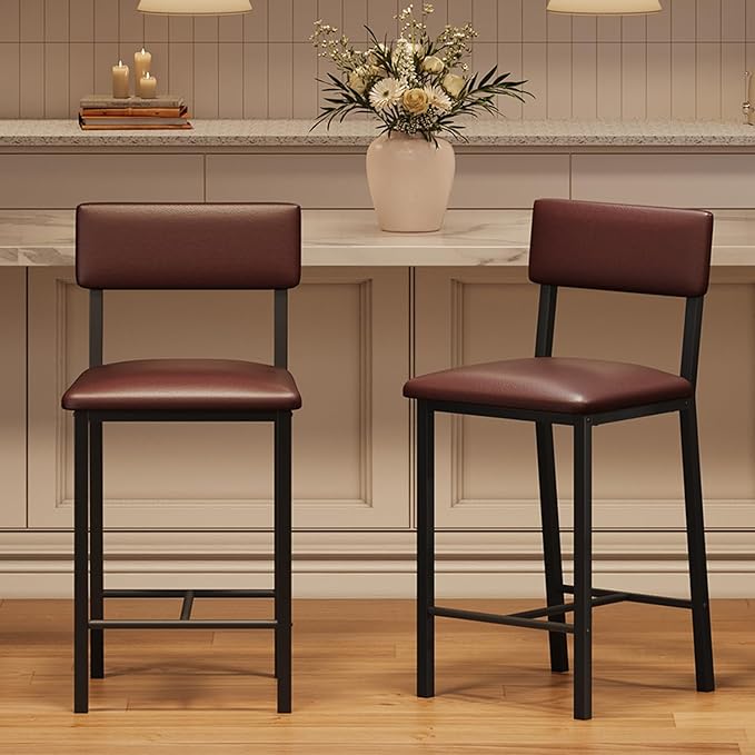 Garvee Bar Stools Set of 2, Kitchen Barstools - Image 6