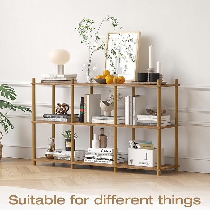 YGYQZ 3 Tier Short Book Shelf, 6 Cube Storage Shelf Organizer Bookshelf - Image 6