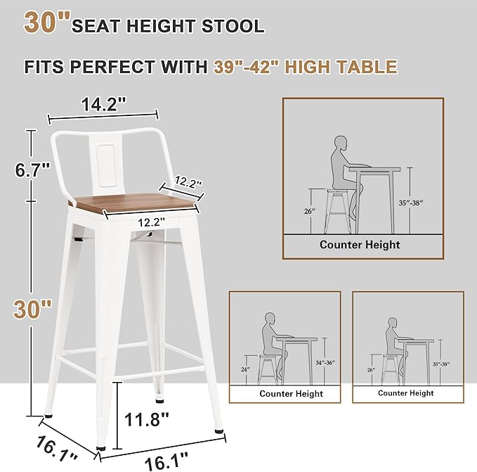 30 Inch Swivel Bar Stools Set of 4 - Image 3