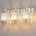 Modern Bathroom Vanity Light 3-Lights Brushed Nickel Vanity Light Crystal Wall by FDPBY