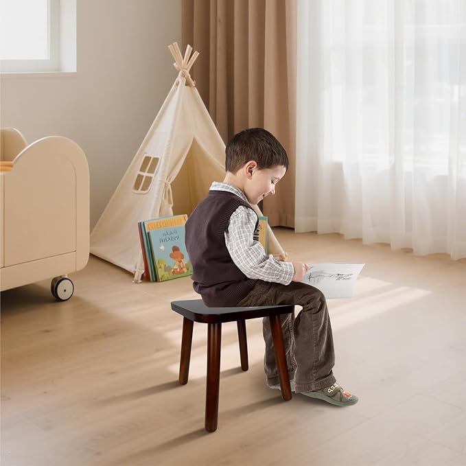 BEE&OAK Wooden Step Stools for Adults, Solid Rubber Wood Non-Slip Step Foot - Image 5