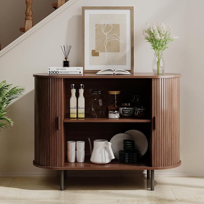 Buffet Sideboard Cabinet with Storage, Modern Accent Coffee Bar Console Table - Image 5