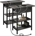 LIDYUK End Table with Charging Station, Flip Top Narrow Side Table by LIDYUK