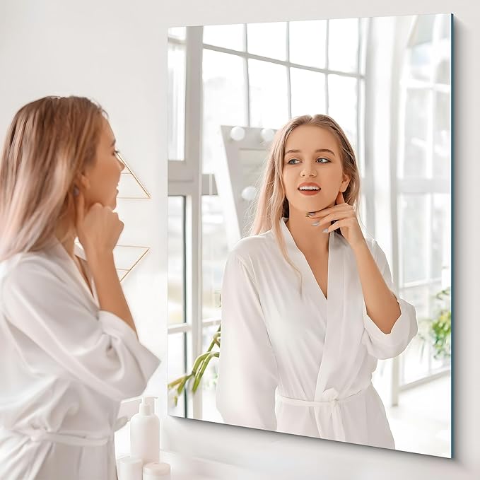 KOCUUY Large Frameless Mirror, 60x36 Inch Rectangle Bathroom Vanity Mirror - Image 7