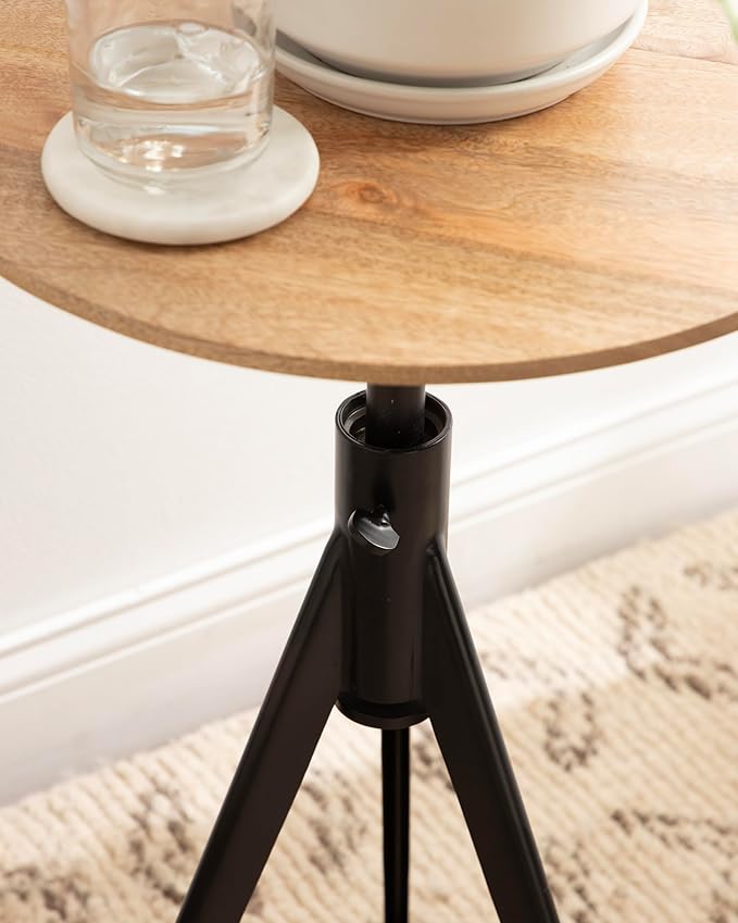 Kate and Laurel Keres Modern Adjustable-Height Round Tripod Side Table - Image 6