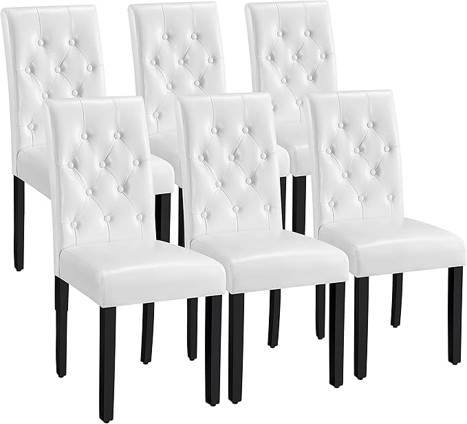 Yaheetech Dining Chairs Set of 6 Modern Style Faux Leather Dining Room Chairs by Yaheetech