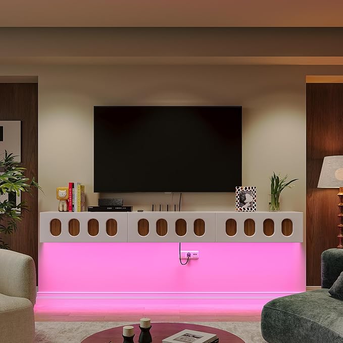 Floaticase Fully Assembled Floating TV Stand, 55IN High Gloss Wall Mounted - Image 9