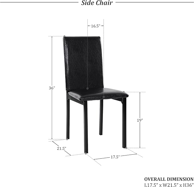 Homelegance 2601 Tempe PU Upholstered Chair, Dining Height - Image 3