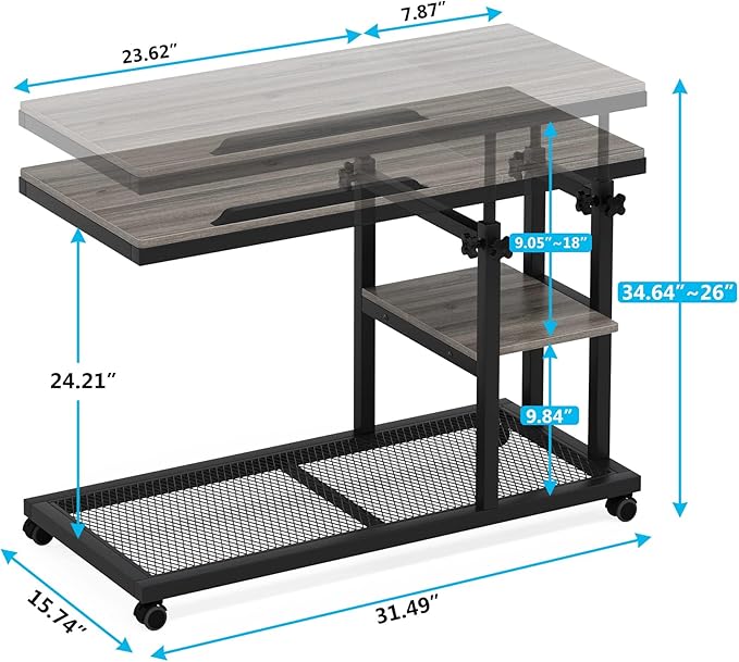 Tribesigns Height Adjustable C Table - Image 2