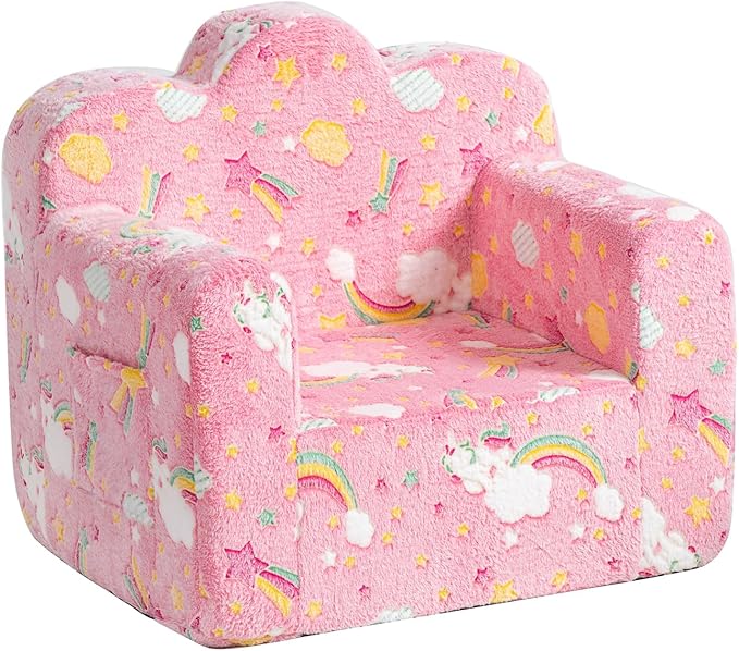 Tiita Kids Couch Plush Toddler Chair, Cloud-Like Glow in The Dark Kids Sofa by TiitaHome