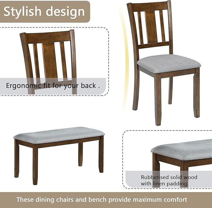 KEIKI 6-Piece Standard Height Dining Table Set - Image 6