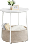 VASAGLE Small Round Side End Table, Modern Nightstand by VASAGLEbySONGMICSHOME