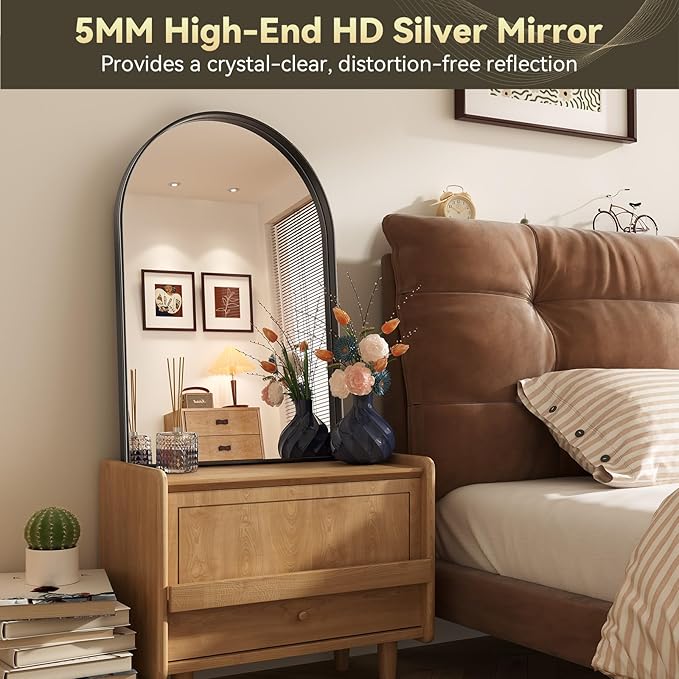 Brightify Arched Mirror, Arched Wall Mirror, 24 x 40 Inch Black Arch Mirror - Image 4