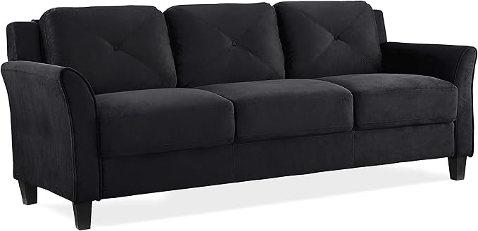 Lifestyle Solutions Harrington Sofa Upholstered Microfiber Fabric Curved Arms - Image 3