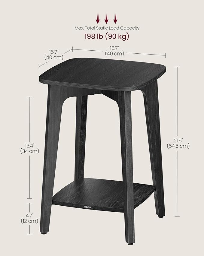 VASAGLE Side Table, Small Square End Table - Image 3