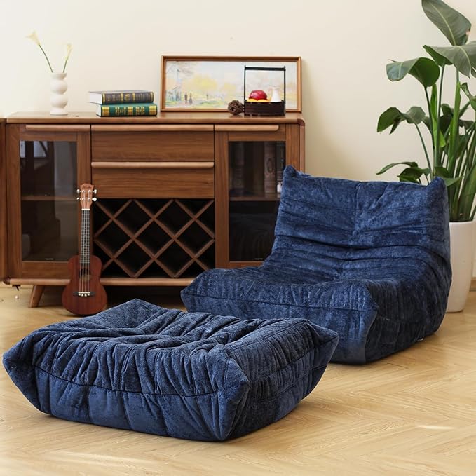 N&V Ottoman, Mid Century Armless Floor Sofa, Soft Premium Chenille Floor Lounge - Image 5
