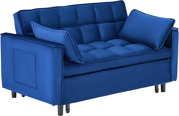 Ball & Cast 3 in 1 Convertible Sleeper Sofa Bed, Velvet Futon Couch - Image 10
