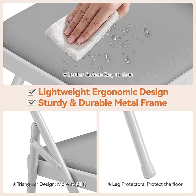 GarveeHome 4 Pack Folding Chairs - Image 3