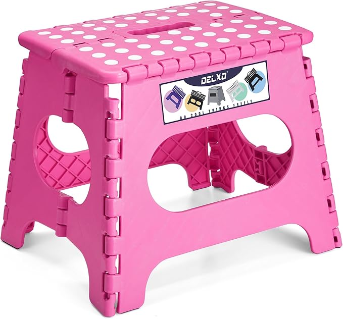 Delxo Folding Step Stool, 11 Inch Non-Slip Foldable Step Stools, Portable by Delxo