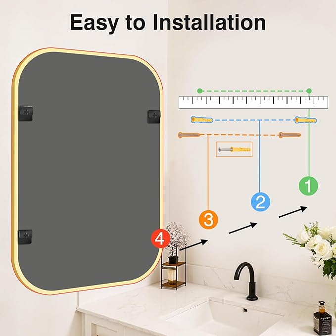 Bathroom Mirrors for Over Sink, 28x40 Gold Vanity Mirror for Bathroom Sink - Image 9
