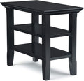 SIMPLIHOME Acadian 14-inch Wide Solid Wood Narrow End Table in Black, by SimpliHome