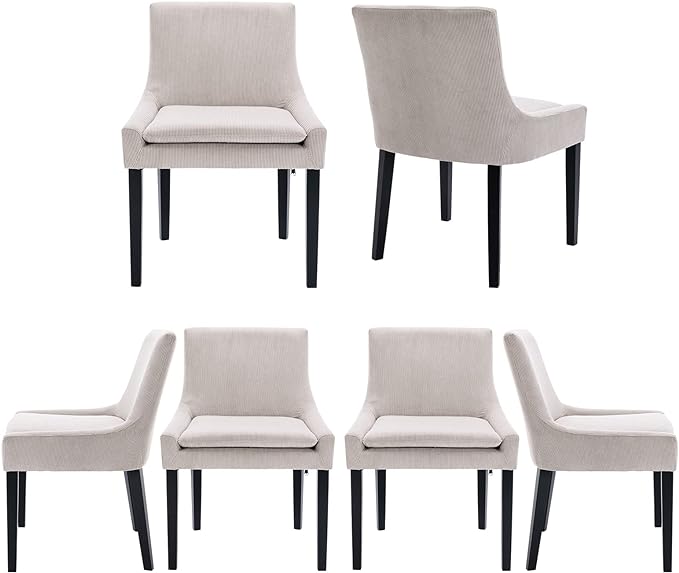 COLAMY Modern Dining Chairs Set of 6, Upholstered Corduroy Accent Side Leisure by COLAMYINC