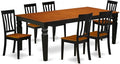 East West Furniture LGAN7-BCH-W 7 Piece Dining Set Consist of a Rectangle by EastWestFurniture