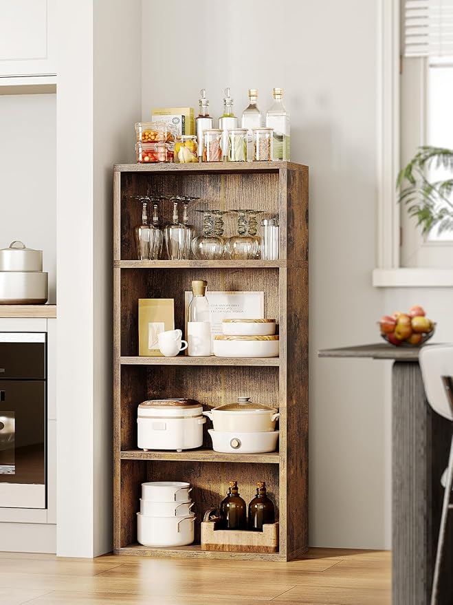 Casaottima 4-Tier Open Bookshelf and Bookcase, Floor Standing Display Storage - Image 8