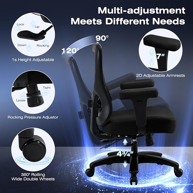Big and Wide Office Chair 500lbs，Ergonomic Desk Chair - Image 5