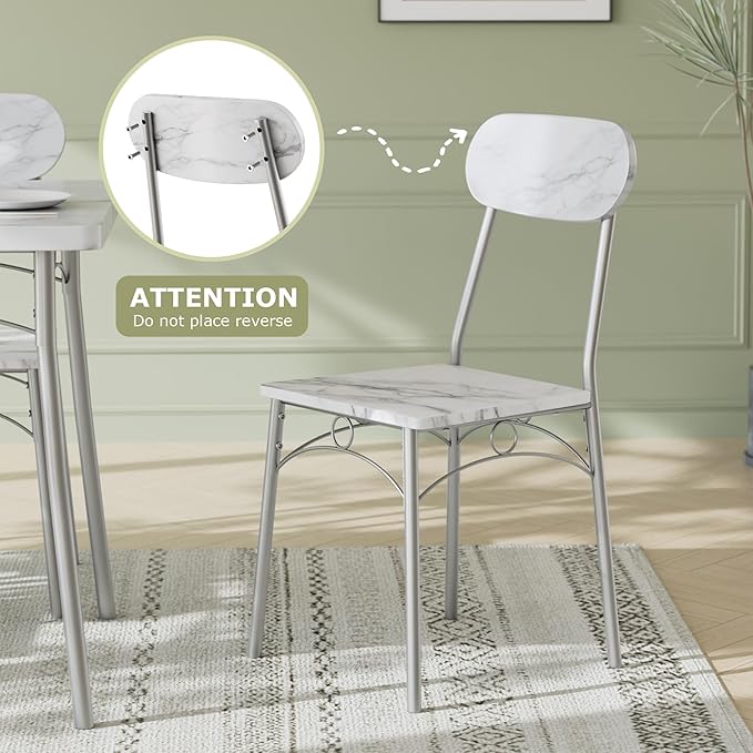 VECELO Dining Table Set for 4, 5-Piece Kitchen Table - Image 7