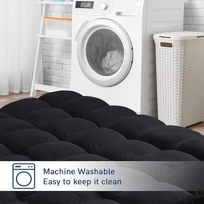ELEMUSE King Black Mattress Topper - Image 6