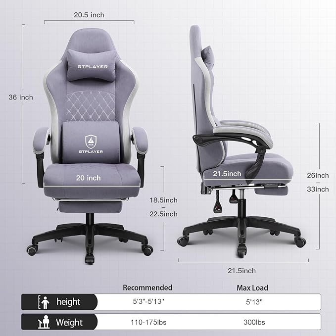 GTPLAYER Gaming Chair, Computer Office Chair - Image 2