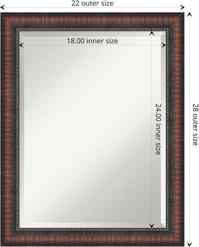 Amanti Art Brown Bathroom Mirror - Image 4