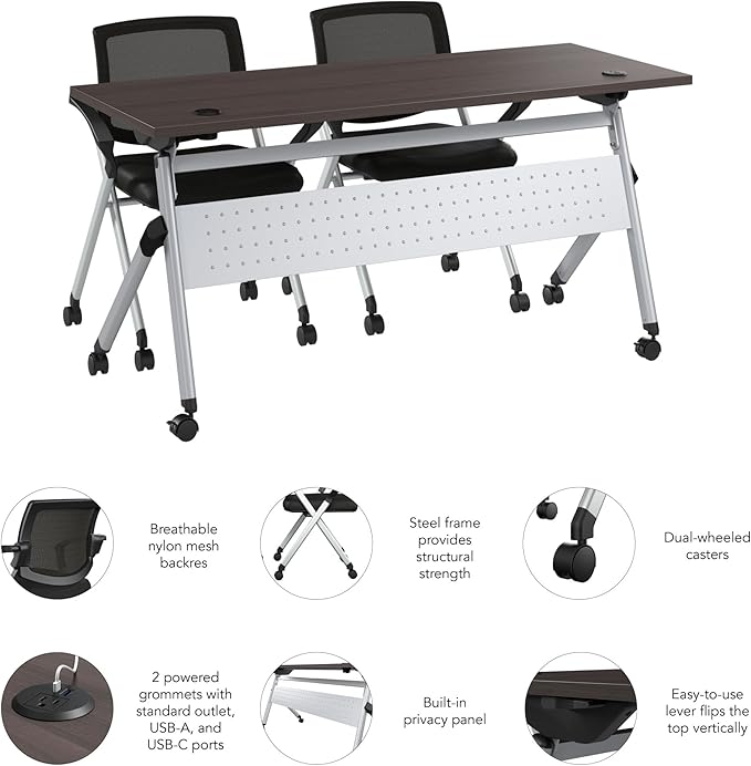 Bush Business Furniture Folding Training Table Set - Image 6
