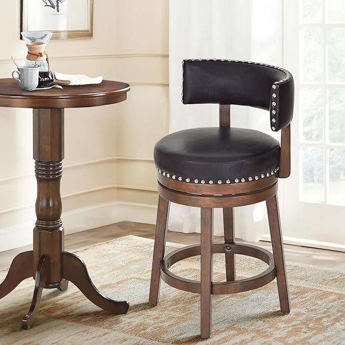 COLAMY Swivel Bar Stool, Modern Swivel Barstool - Image 2