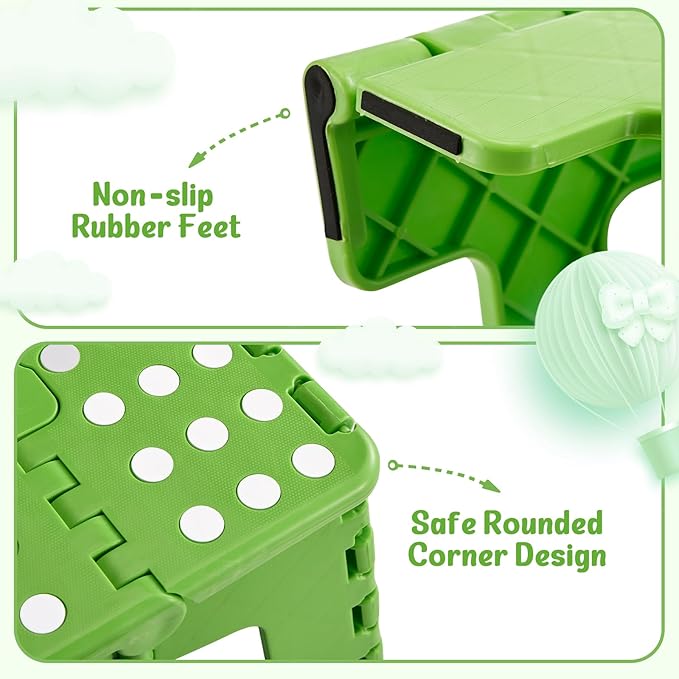 ACSTEP 9 Inch Folding Step Stool 300 LB Capacity Plastic Foldable Step Stools - Image 6