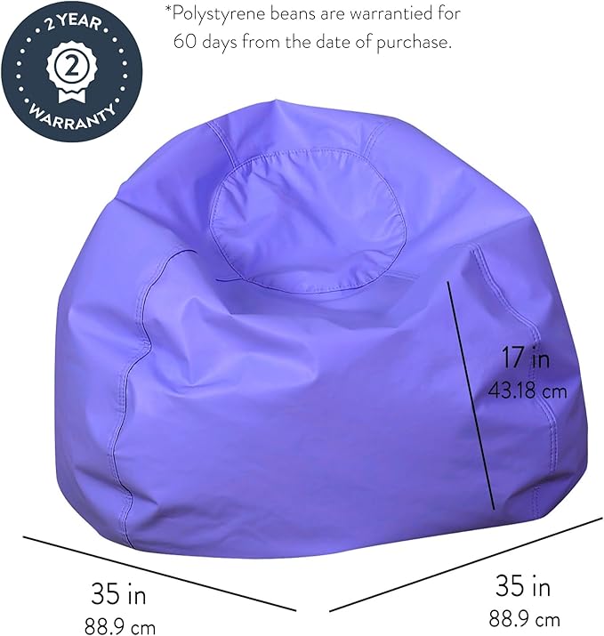 Children's Factory 35" Round Bean Bag, Bean Bag Chair - Image 3