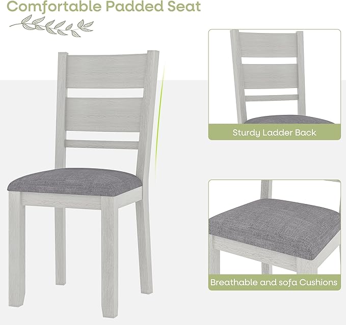 Dining Chairs Set of 4, Solid Wood Farmhouse Chairs - Image 4