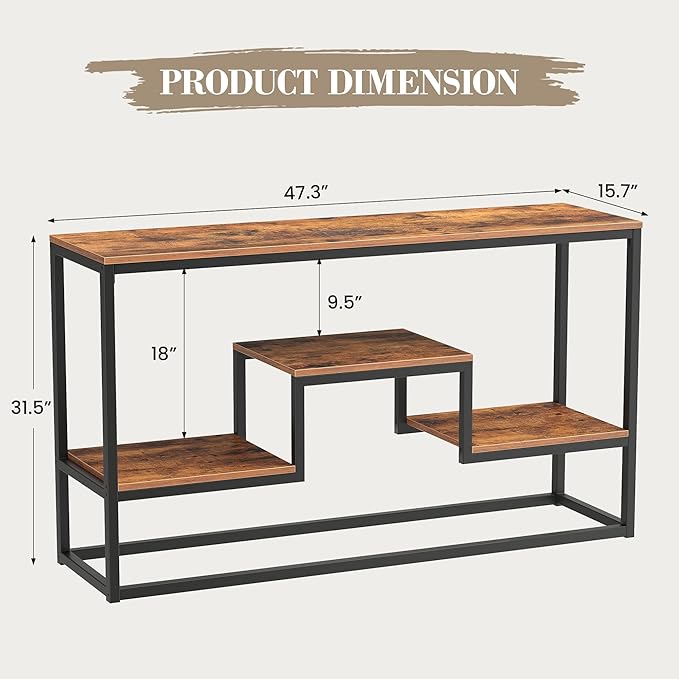 Tall TV Stand for TVs up to 55 Inch, TV Console Table - Image 2