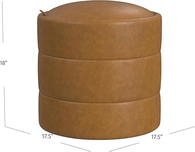 HomePop Storage Round Ottoman - Image 3
