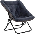 Tiita Comfy Folded Chair, Soft Faux Fur Oversized Folding Accent Chair by TiitaHome