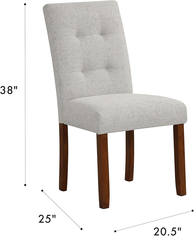HomePop Button Tufted Fabric Dining Chairs - Image 3