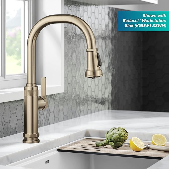 KRAUS Allyn Industrial Pull-Down Single Handle Kitchen Faucet in Spot-Free - Image 6