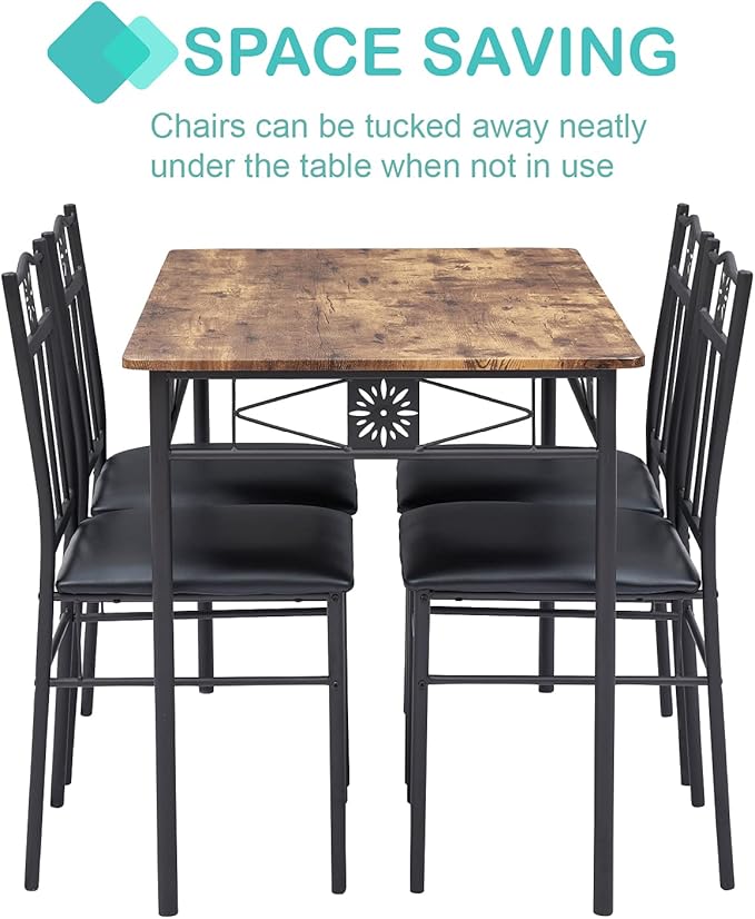VECELO Kitchen Dining Room Table Sets - Image 3