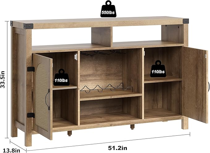 IDEALHOUSE Rattan Buffet Cabinet - Image 2