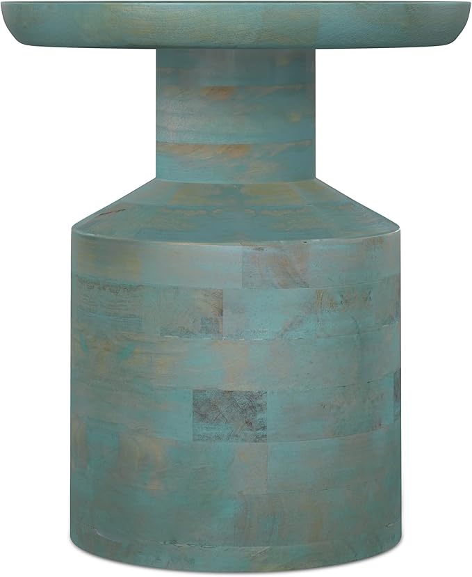 SIMPLIHOME Haynes 16-inch Wide Solid Mango End Table in Teal Wash, Handcrafted - Image 5