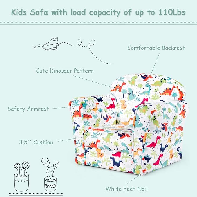Costzon Kids Couch, Children's Sofa Armrest Chair - Image 7
